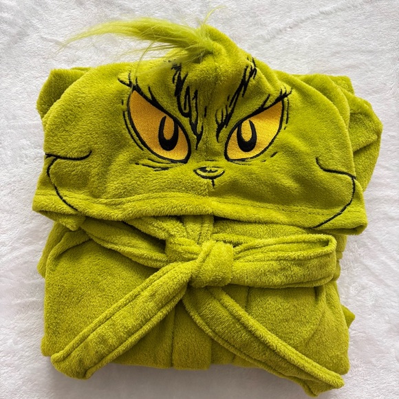 Dr. Seuss Other - THE GRINCH By Dr. Seuss Men's Cozy Faux Fur Plush Hooded Robe--NEW--L